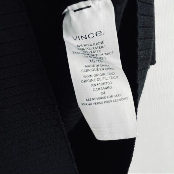 Vince. Wool blend scoop neck long sleeve sweater dress ribbed black size XS - Picture 5 of 10